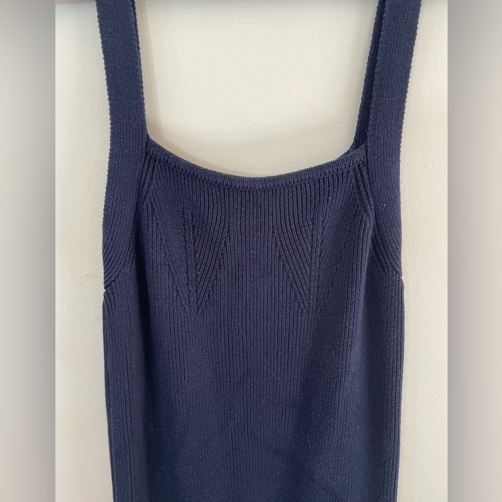 ASOS Maternity Navy Ribbed Midi Dress - Picture 6 of 14